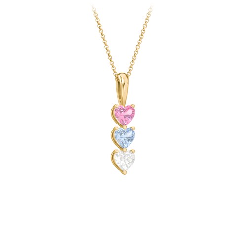 Engraved Generations Stacking Hearts Pendant - 3