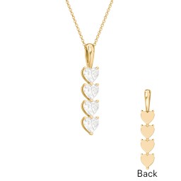 Engravable Generations Stacking Hearts Pendant - 4