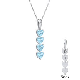 Engravable Generations Stacking Hearts Pendant - 4