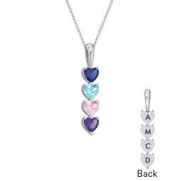 Engravable Generations Stacking Hearts Pendant - 4