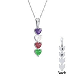 Engravable Generations Stacking Hearts Pendant - 4