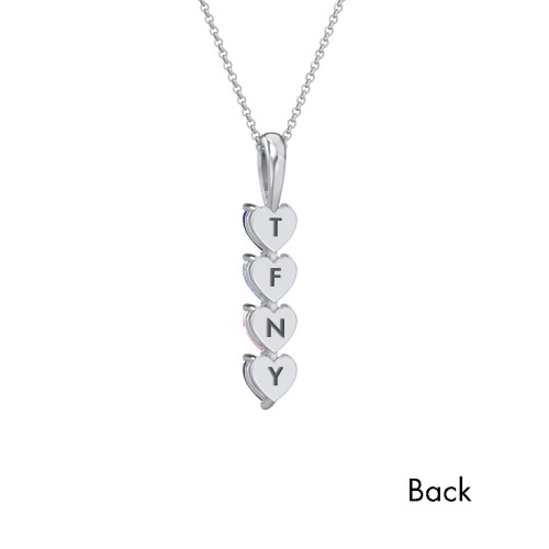 Engravable Generations Stacking Hearts Pendant - 4