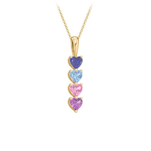 Engraved Generations Stacking Hearts Pendant - 4