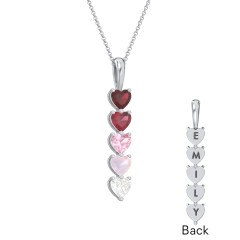 Engravable Generations Stacking Hearts Pendant - 5