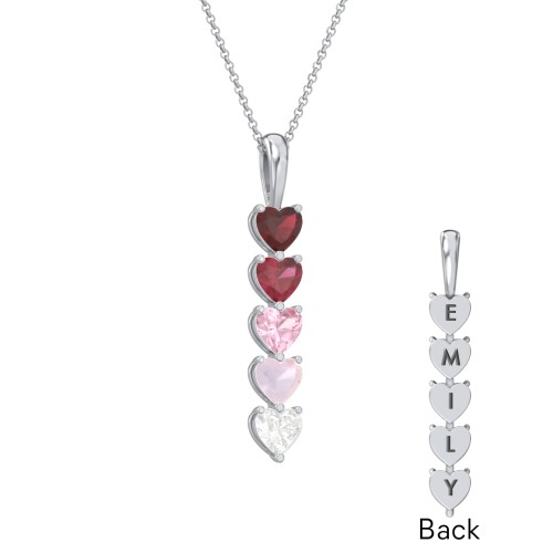 Engravable Generations Stacking Hearts Pendant - 5
