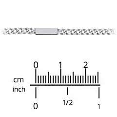 Engravable Bar Open Curb Chain with Blue Enamel Bars