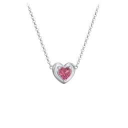 Puffy Heart Pendant with 1 Birthstone
