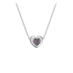 Puffy Heart Pendant with 1 Birthstone