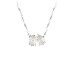 Toi et Moi Oval and Pear Gemstone Necklace