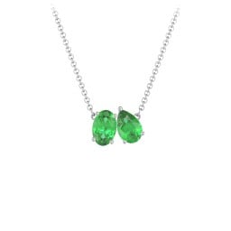 Toi et Moi Oval and Pear Gemstone Necklace