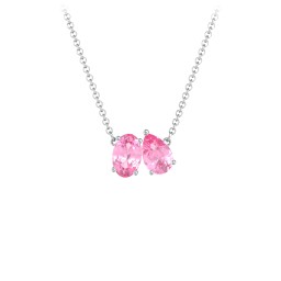 Toi et Moi Oval and Pear Gemstone Necklace