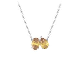 Toi et Moi Oval and Pear Gemstone Necklace