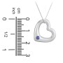 Floating Puffy Heart Pendant with 2 Birthstones