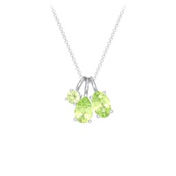 Toi et Moi + Baby and Me - Necklace Charms in 925 Sterling Silver with Peridot