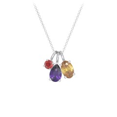 Toi et Moi + Baby and Me - Necklace Charms – Sterling Silver with Amethyst, Citrine, and Garnet