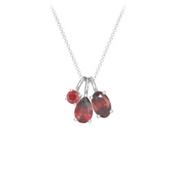 Toi et Moi + Baby and Me - Necklace Charms in 925 Sterling Silver with Garnet