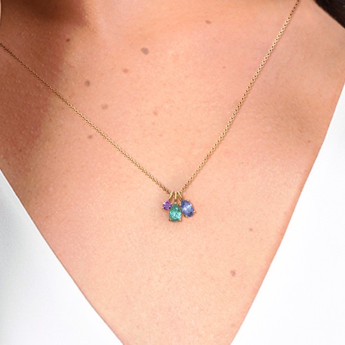 Toi et Moi + Baby and Me - Necklace Charms – Sterling Silver with Amethyst, Citrine, and Garnet