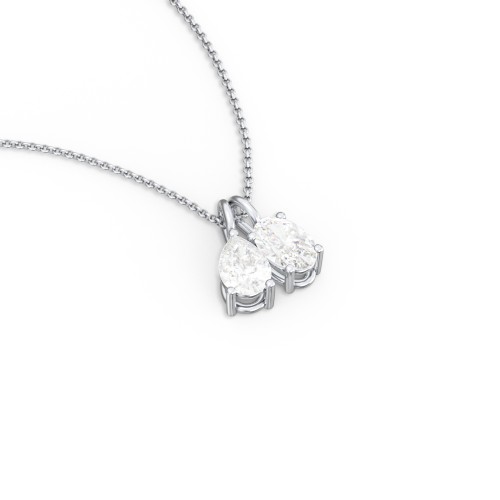 Toi et Moi Necklace Charms – Sterling Silver with Diamond