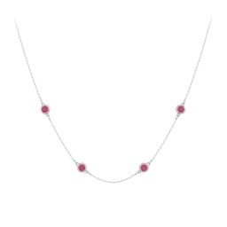 Bezel-Set Round Stone Station Necklace