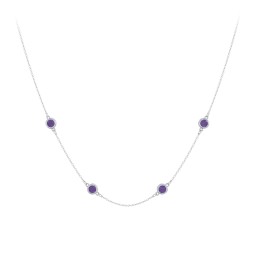 Bezel-Set Round Stone Station Necklace