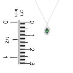 Oval Frame Stone Necklace With Back Initial