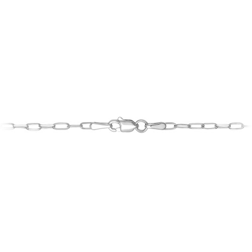 Diamond-Cut 18" Paper Clip Chain Necklace – Sterling Silver