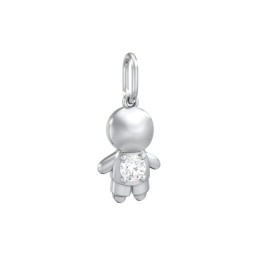 Little Boy Charm with Gemstone in 925 Sterling Silver with Diamond