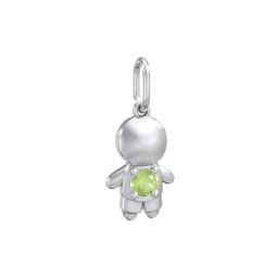 Little Boy Charm with Gemstone in 925 Sterling Silver with Peridot