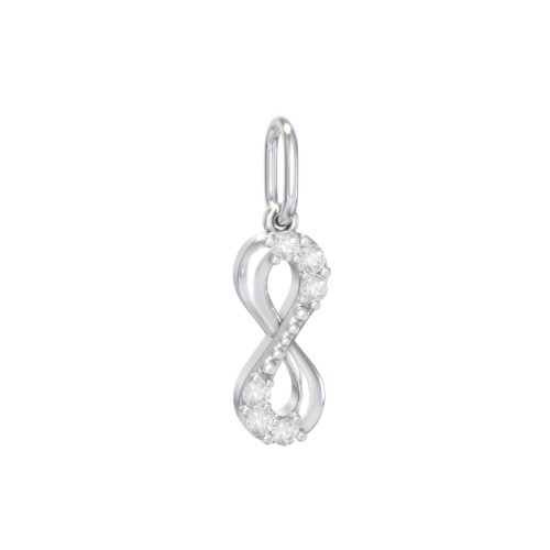Infinity Charm with Accents – Sterling Silver with White Premium Zirconia