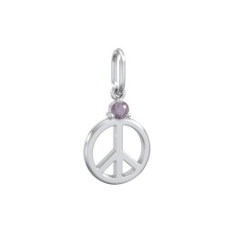 Peace Charm with Gemstone in 925 Sterling Silver with Alexandrite