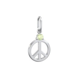 Peace Charm with Gemstone in 925 Sterling Silver with Peridot