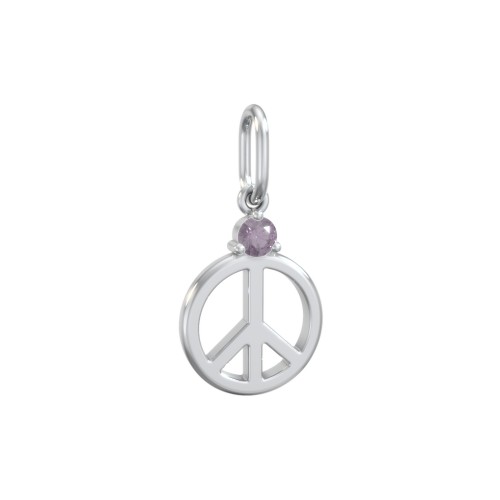 Peace Charm with Gemstone – Sterling Silver with Alexandrite