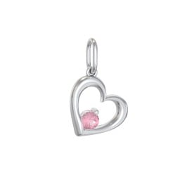 Tilted Heart Gemstone Charm