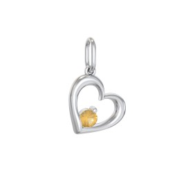 Tilted Heart Gemstone Charm