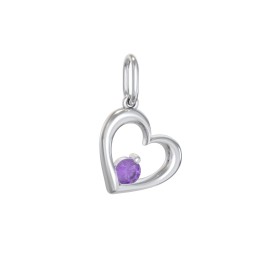 Tilted Heart Gemstone Charm