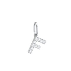 Pavé Initial Charm-F – 10K Yellow Gold with White Premium Zirconia