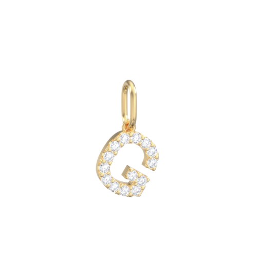 Pavé Initial Charm-G
