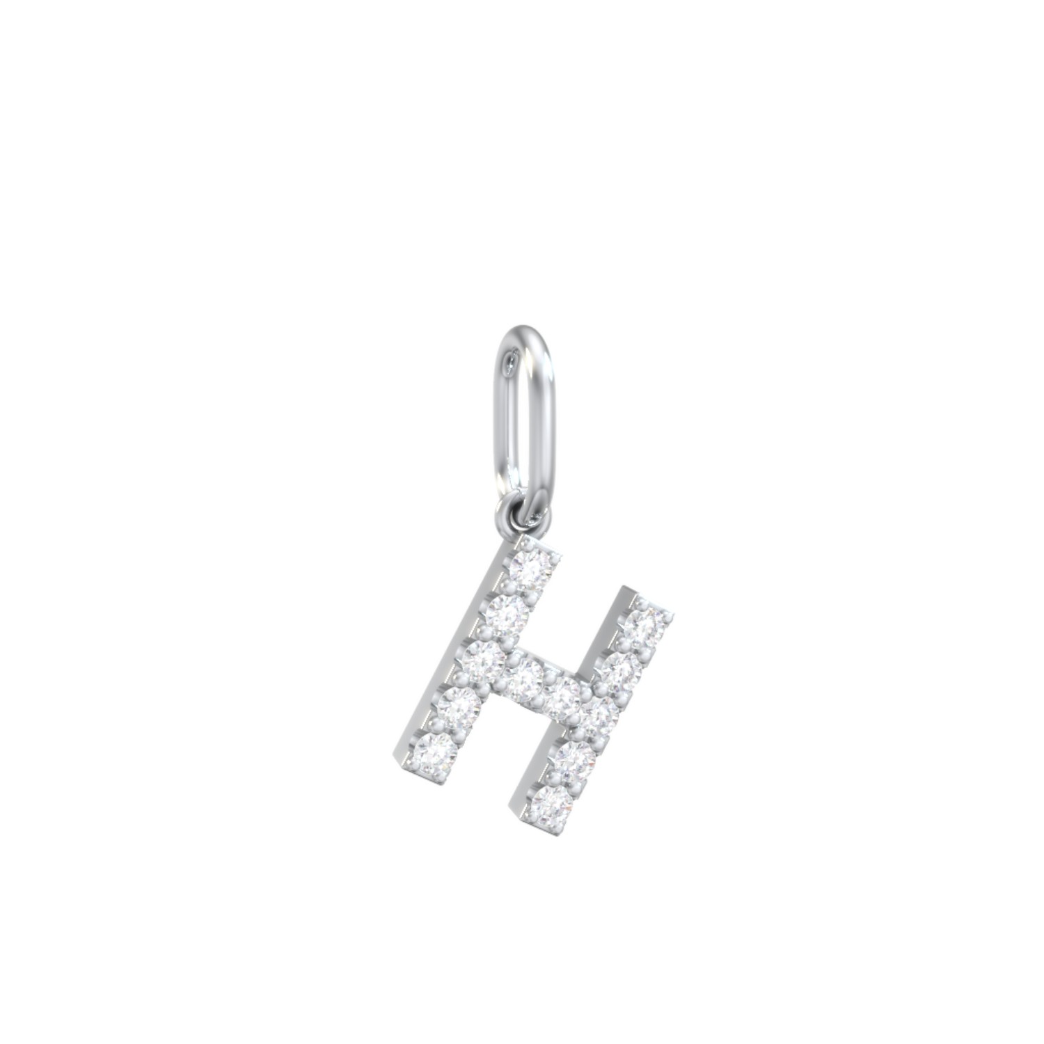 Pavé Initial Charm-H
