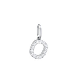 Pavé Initial Charm-O in 925 Sterling Silver with White Premium Zirconia