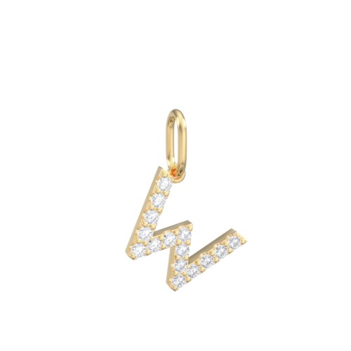 Pavé Initial Charm-W