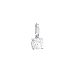 Round Gemstone Charm in 925 Sterling Silver with Diamond