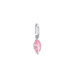 Marquise Gemstone Charm in 925 Sterling Silver with Pink Tourmaline