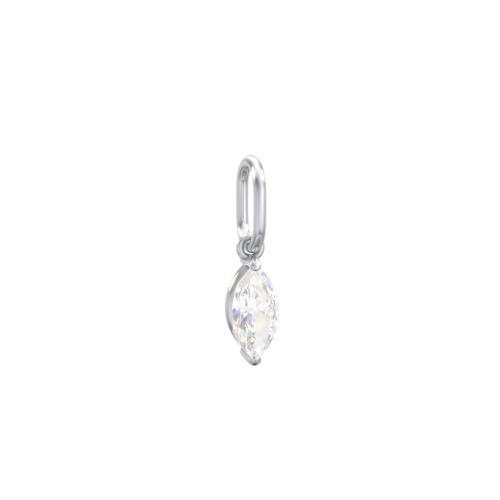 Marquise Gemstone Charm – Sterling Silver with Cubic Zirconia