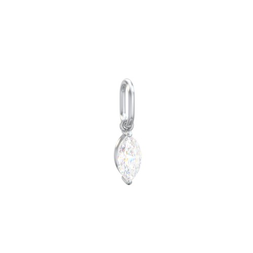 Marquise Gemstone Charm – Sterling Silver with Diamond
