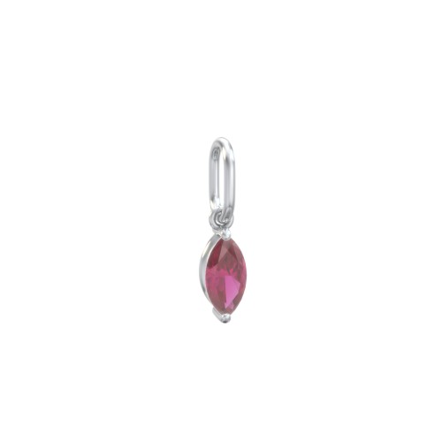 Marquise Gemstone Charm – Sterling Silver with Ruby