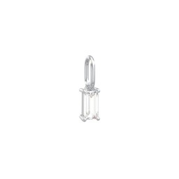 Baguette Gemstone Charm in 925 Sterling Silver with Diamond
