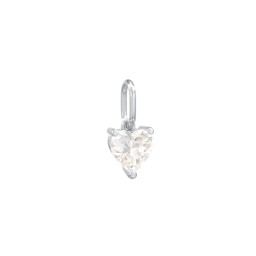 Heart Gemstone Charm in 925 Sterling Silver with Cubic Zirconia