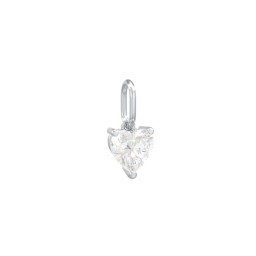 Heart Gemstone Charm in 925 Sterling Silver with Diamond