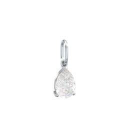 Pear Gemstone Charm in 925 Sterling Silver with Diamond