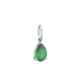 Pear Gemstone Charm in 925 Sterling Silver with Emerald